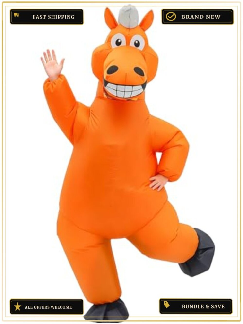 Adult Inflatable Horse Costume Full Body Blow Up Suit Funny Halloween Cosplay